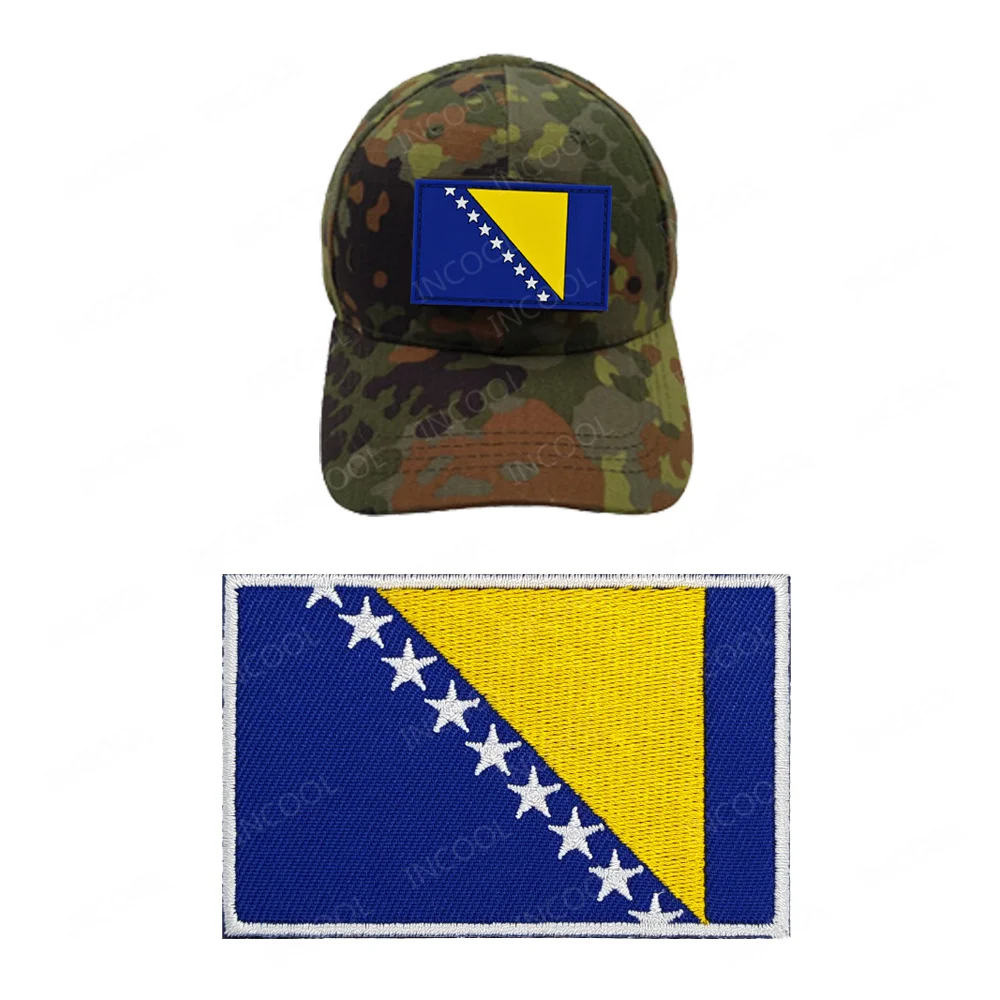 

PVC Rubber Bosnia and Herzegovina Flag Patches Infrared IR Reflective Embroidered Appliques Shoulder Badges For Clothing Jacket