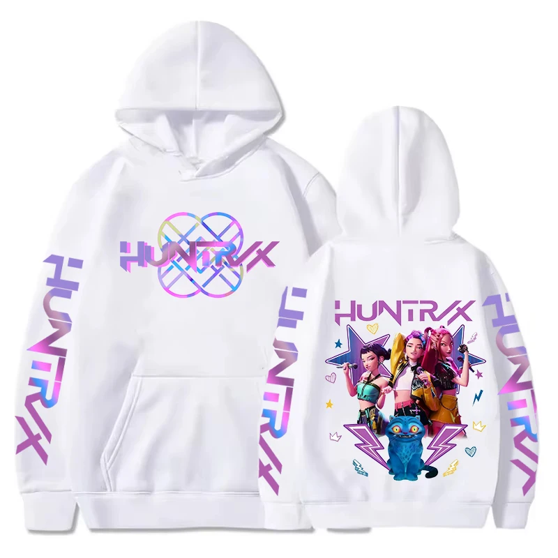 Kpop شيطان الصيادين أنيمي طباعة هوديي الخريف الشتاء طويلة الأكمام البلوز عارضة أزياء الكبار قمم