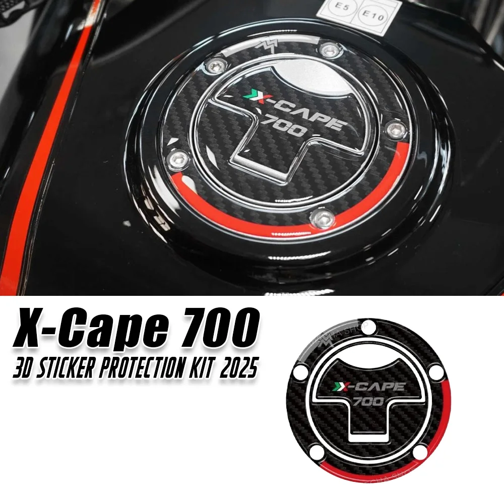 

For X-Cape 700 X Cape 700 2025 Motorcycle Accessories 3D Protective Sticker Cover Fuel Tank Cap Decoration