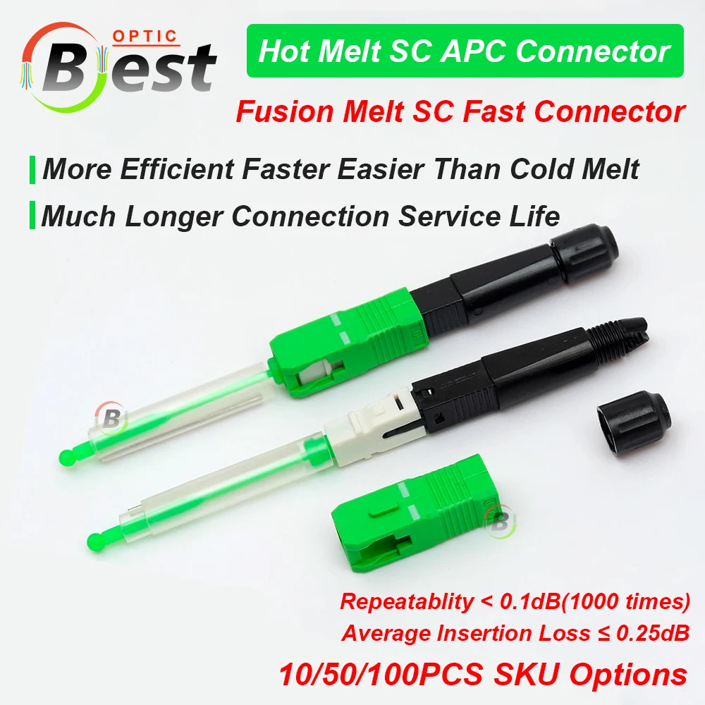 New APC UPC FTTH SC Optic Connector Fusion Splicer Fiber Adapter Hot Melt Joint Weld Joints  SC APC