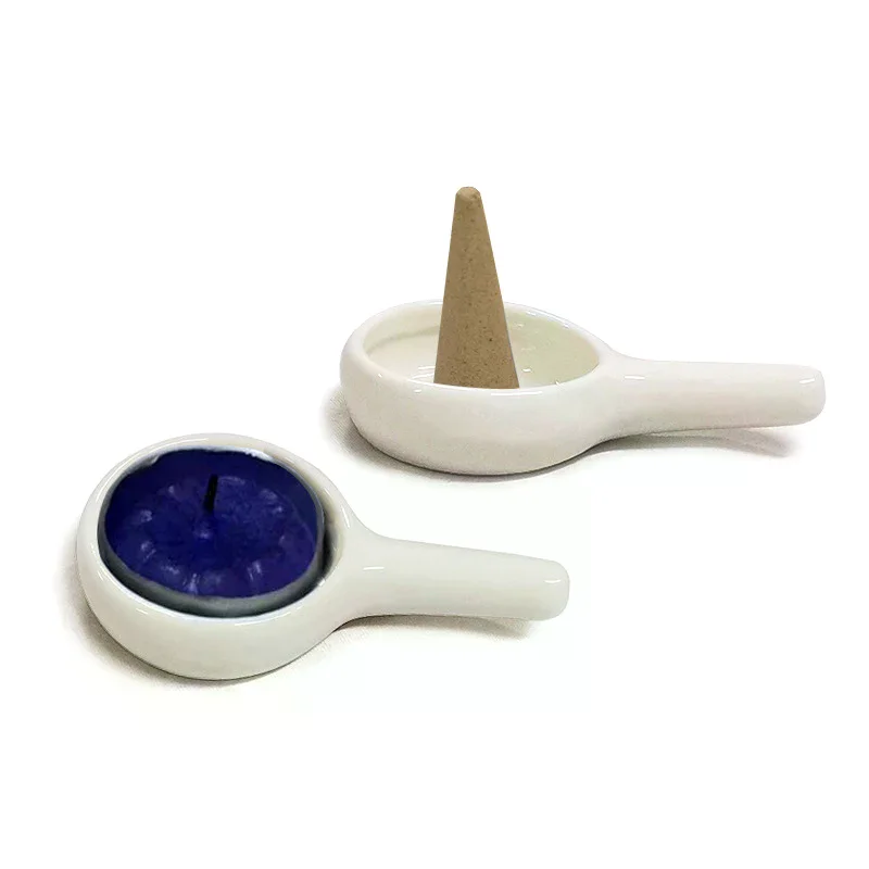 1PC Ceramic Candle Holder Wax Melt Oil Burner Diffuser Fragrance Tray Aromatherapy Furnace Candlestick Home Decoration