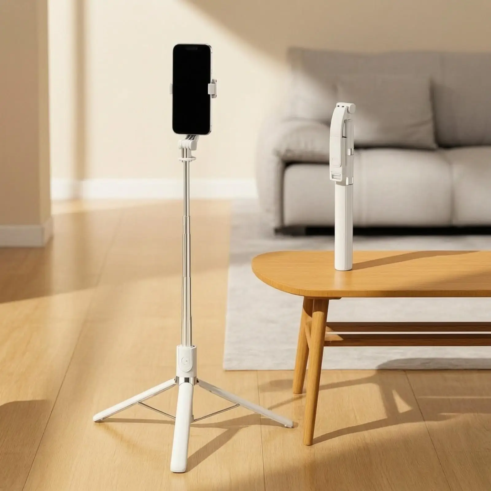 Heavy Duty Phone Live Stand Tripod with Remote Control for Vlogging Group Photo Outdoor Shooting for Mobile Phone