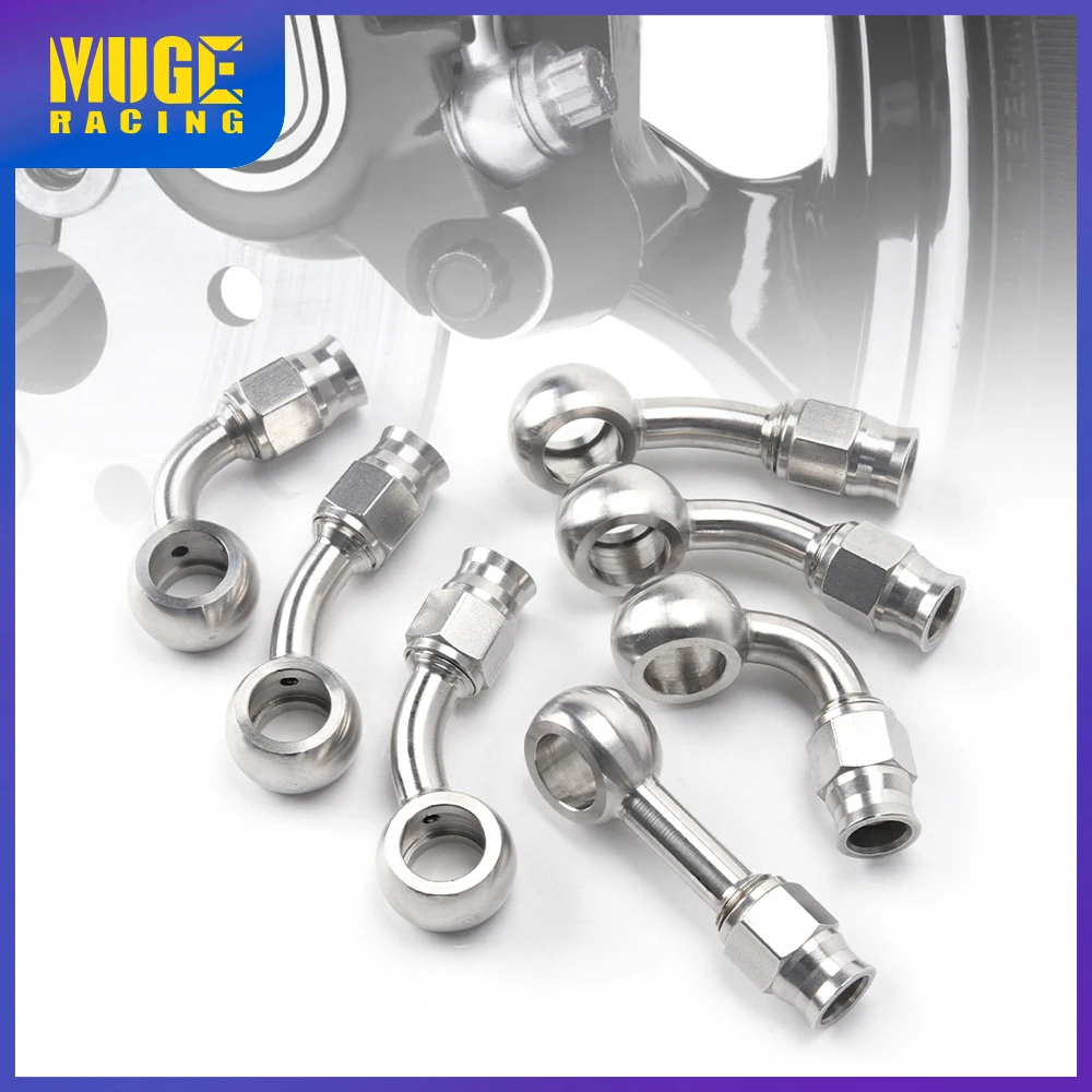 MUGE-AN3 Stainless Steel Banjo Hose End Fitting Motorcycle Motor Bike Hydraulic Brake Oil Hose Line Banjo Fitting 10mm HR071