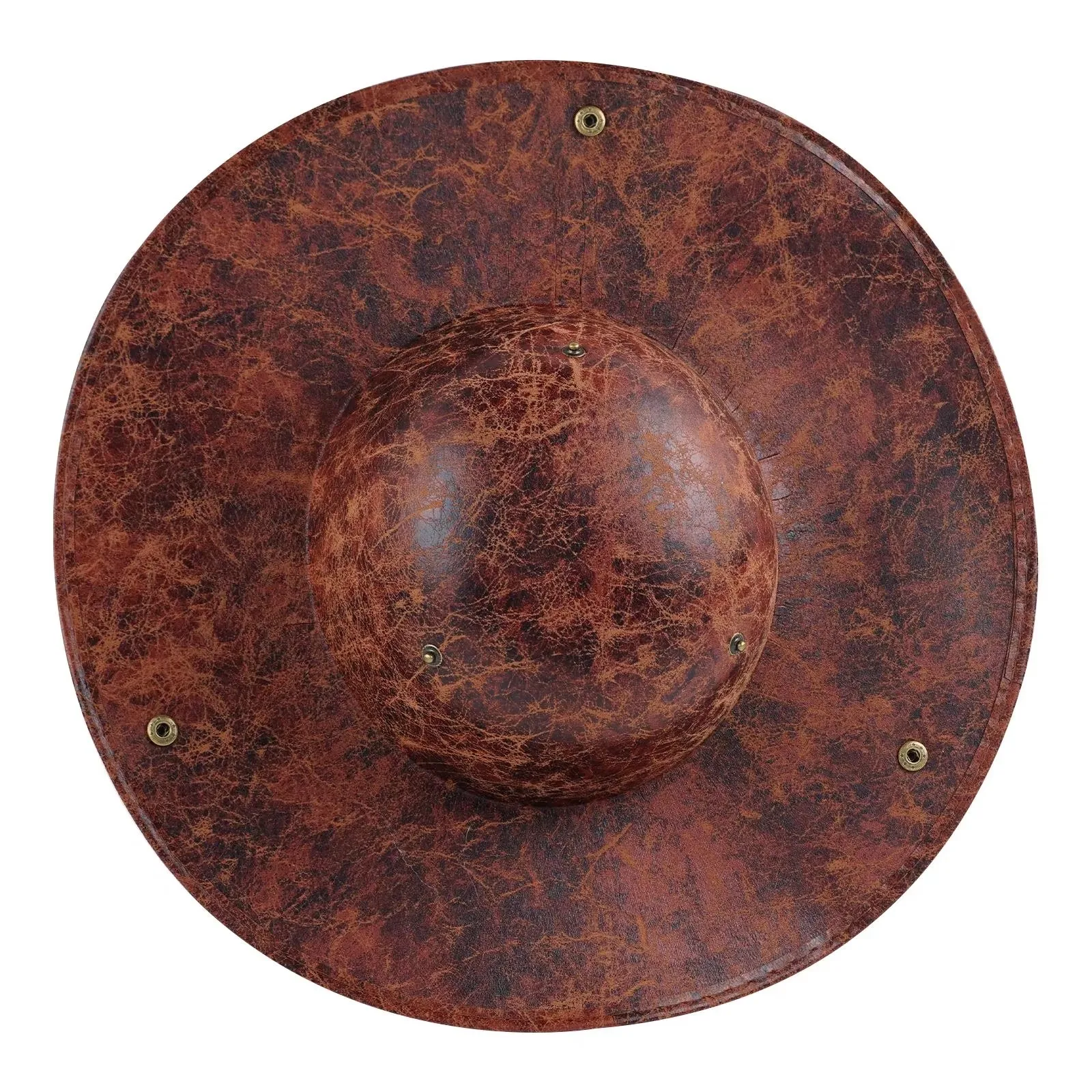 Halloween Faux Leather Pirate Hat Captain Hat Brown for Adult Men Women Cosplay Costume Accessories Exquisite Photography Props