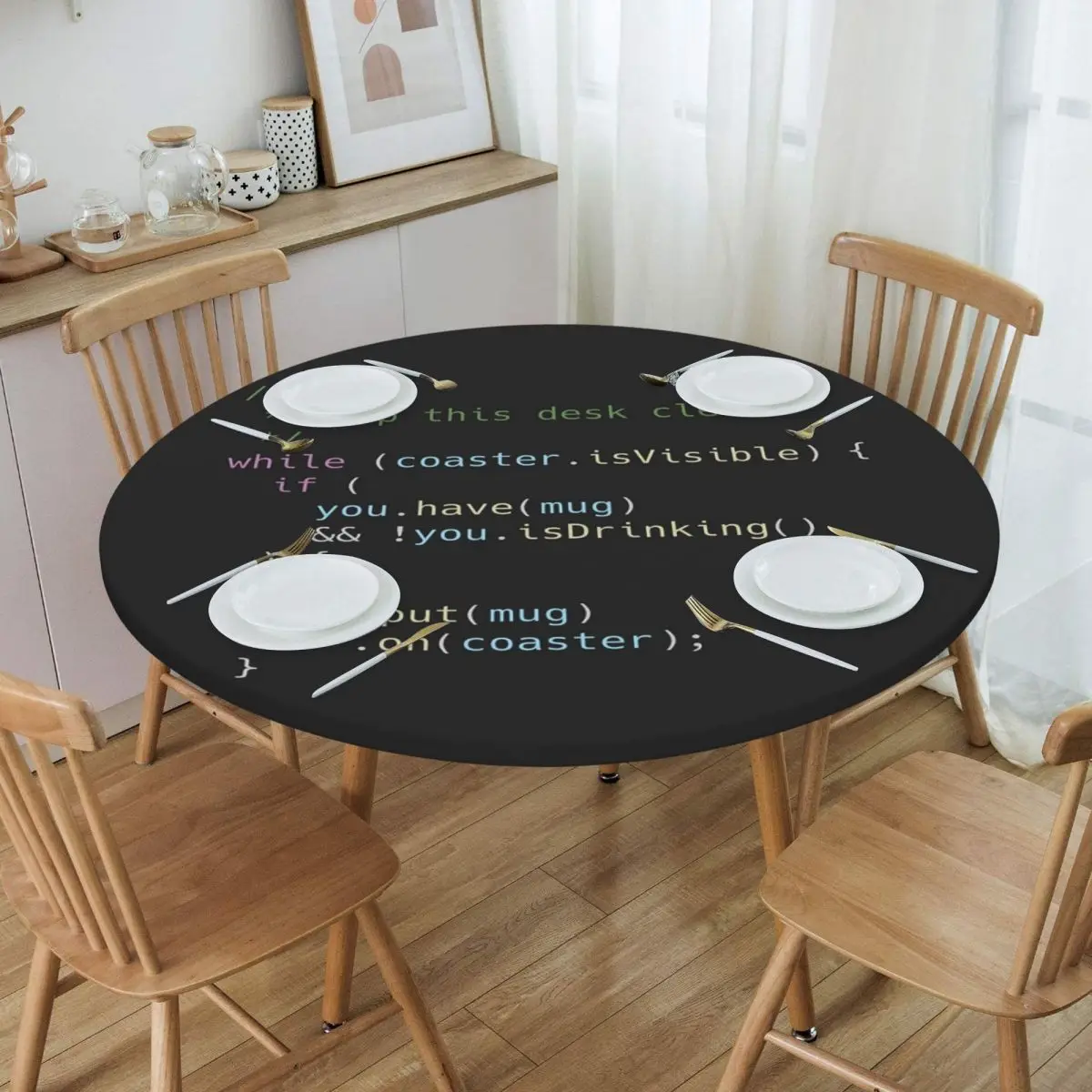 The Perfect Coaster For Programm Waterproof Round Tablecloth Oilproof Table Cloth for Kitchen Events Dining Table Cover