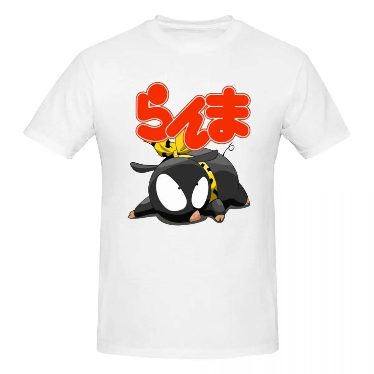 Men Anime Ranma 1 2 Pig P-Chan T Shirt Streetwear Big Size Cotton Custom Sleeve Shirt Men