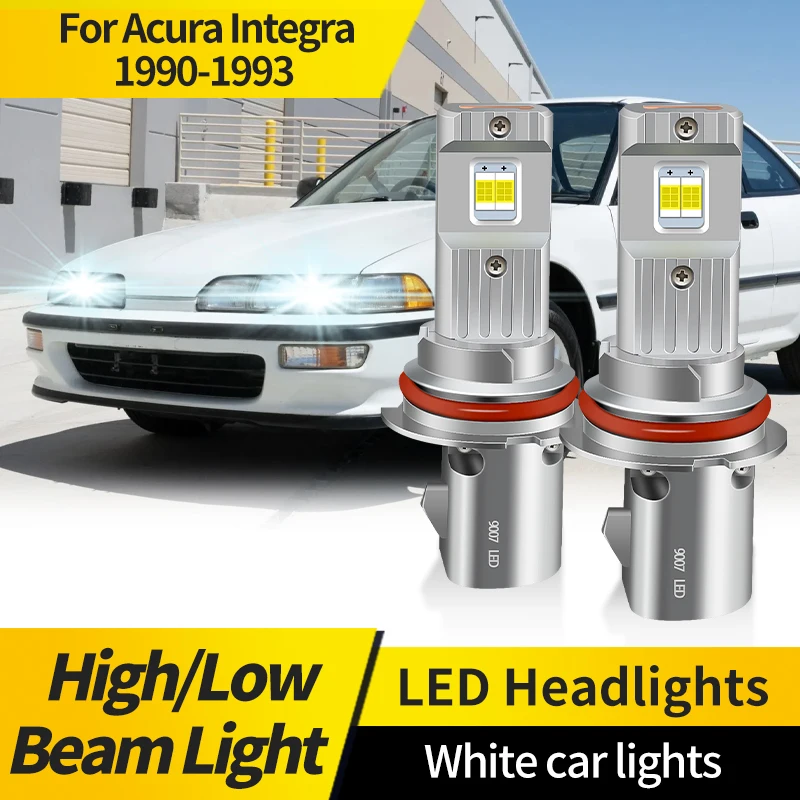 

2PCS For Acura Integra 1990-1993 9007 HB5 Headlight Bulbs with Fan 44W High Power LED Car Head & LED Light Lamp CSP Chip 30000LM