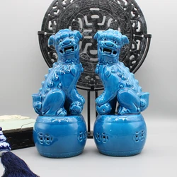 Pair of Foo dogs,Fu dogs, Buddha dogs, Chinese guardian lions, Ceramic sculpture