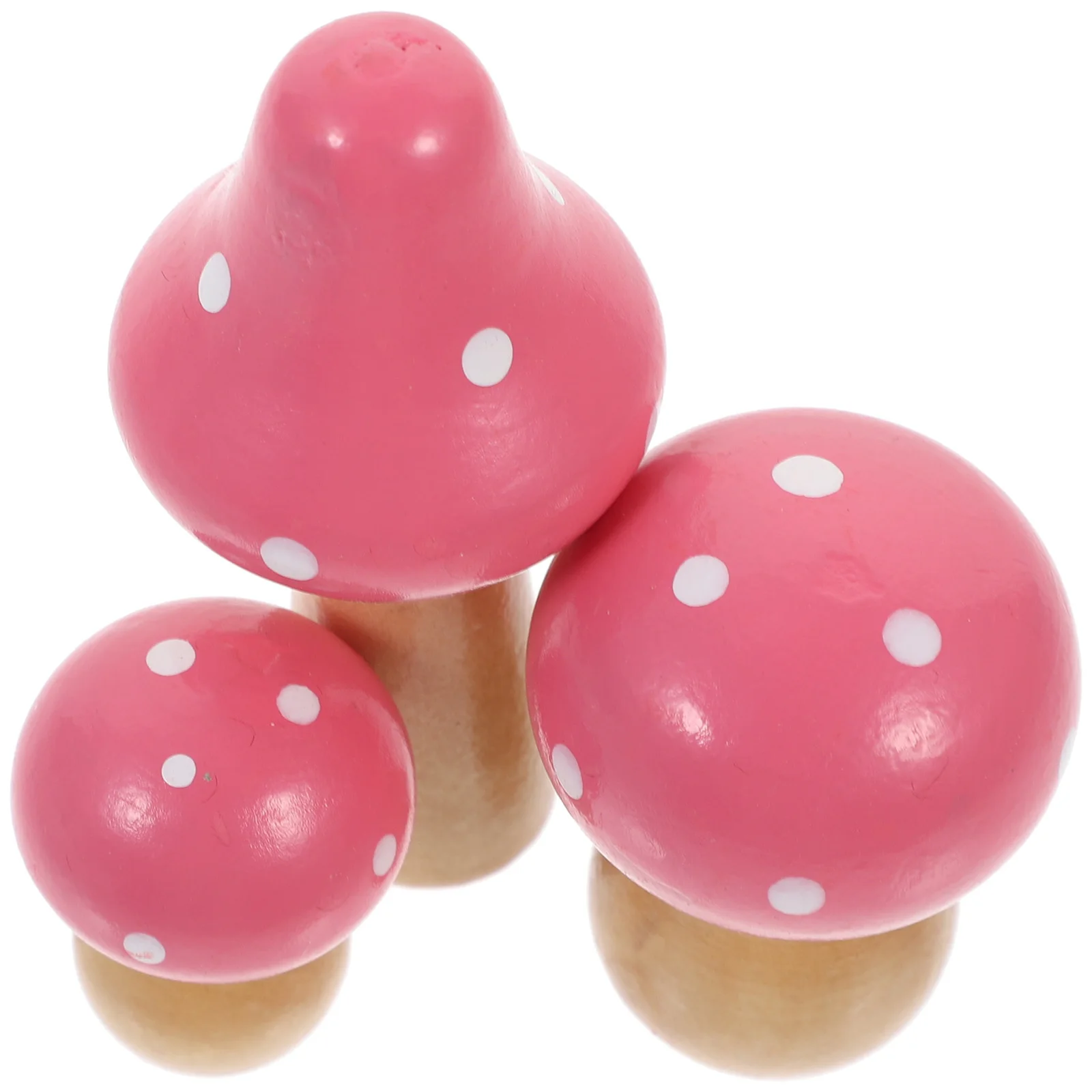 

3Pcs Color Mushroom Ornament Fine Workmanship Not Easy Decay Deform Ideal Home Office Cafe Shop Nature Atmosphere Pink