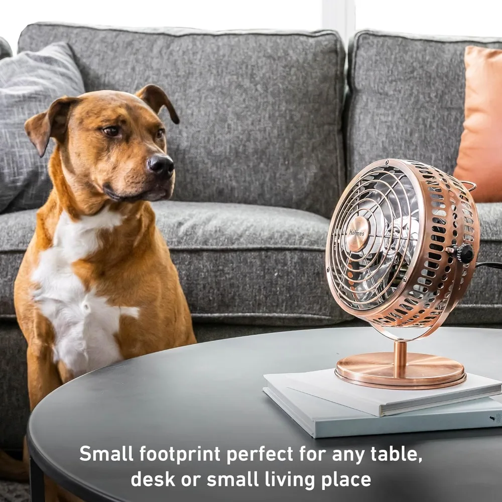 Ventilador de mesa ajustável, 145 ° Head Tilt, 6 ", 2 velocidades, 4 lâminas, ideal para casa, quartos, dormitórios, escritório