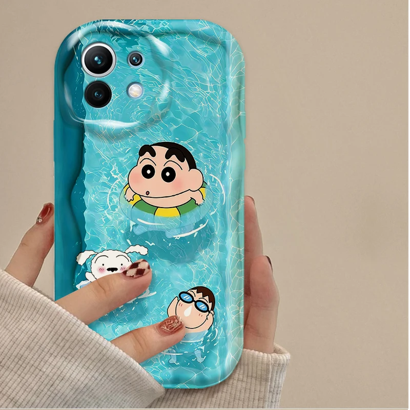 Swim C-Crayon S-ShinChan Case For Xiaomi Mi 12 13 11 Lite 5G 14 13T 14T Pro Poco X7 X6 X5 X3 F7 Ultra F6 F5 NFC F3 M7 M6 Pro 4G view 4