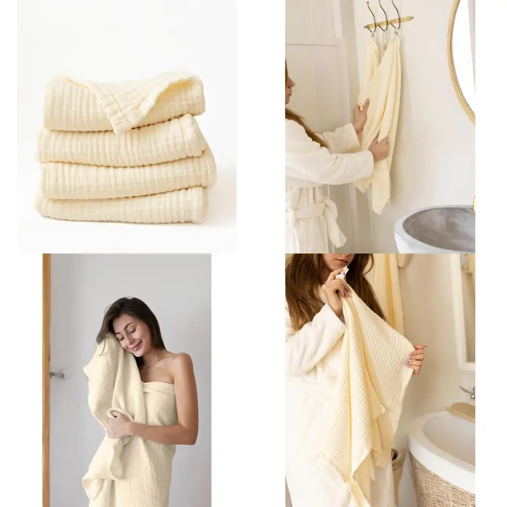 

Набор из муслиновых полотенец для рук, большой размер 18x34 дюймов, 100% турецкий хлопок, тонкие, мягкие, быстросохнущие, безворсовые, полотенца для рук (натуральный,