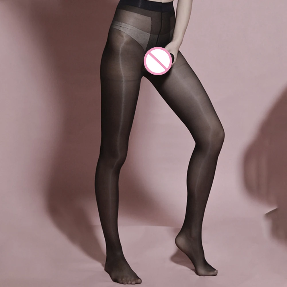 

Male Tights Hosiery Pantyhose Mens Seamless See Through Sheer Shiny Smooth Stockings Utral-Thin High Waisted Oil