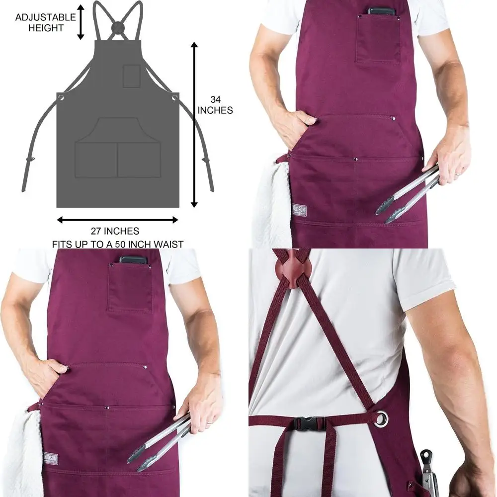 

Premium Chef's Apron - Durable for Kitchen, BBQ, and Grilling