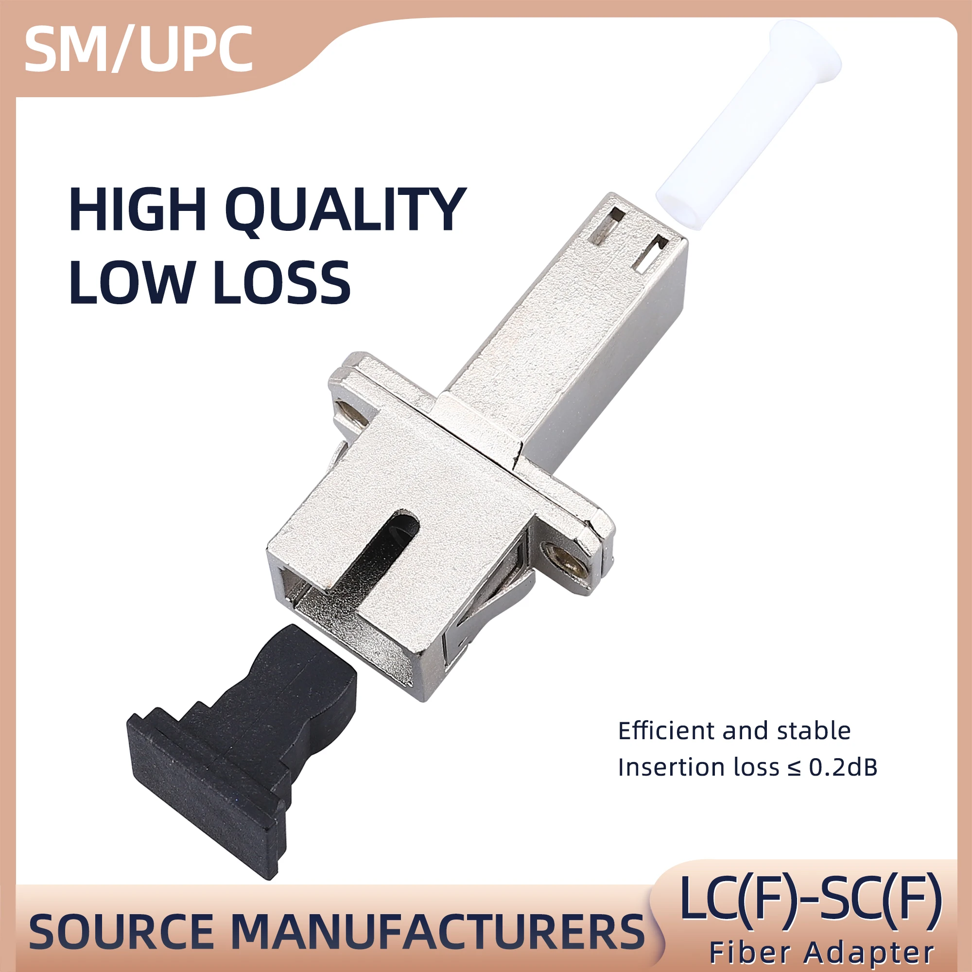 Fiber Adapter LC - SC  Interconnecting Two  Same Input Interfaces Optical  Connector