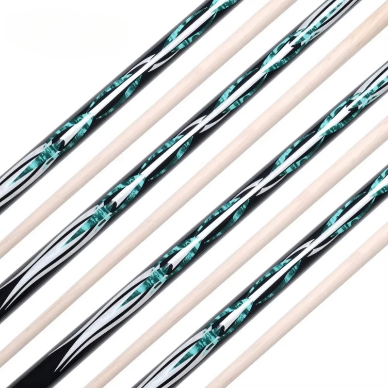 Latest high-quality decal maple wood Calom ballsticks, eco-friendly billiard sticks, 12 mm club head size, 142 cm length