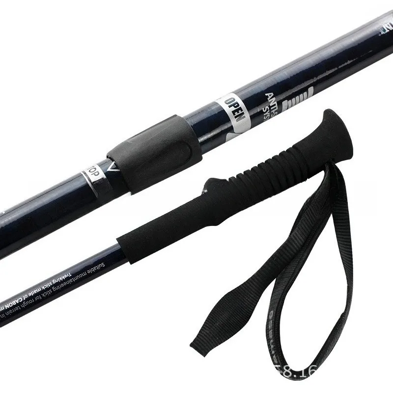 7075 Mountaineering poles, carbon three-section retractable crutches