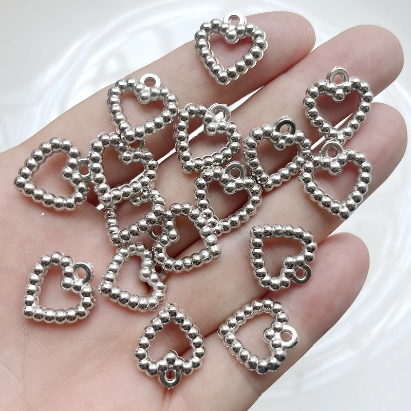 20 pieces 17mm * 16mm acrylic CCB hollow heart beads pendant DIY bracelet necklace earrings decorative accessories