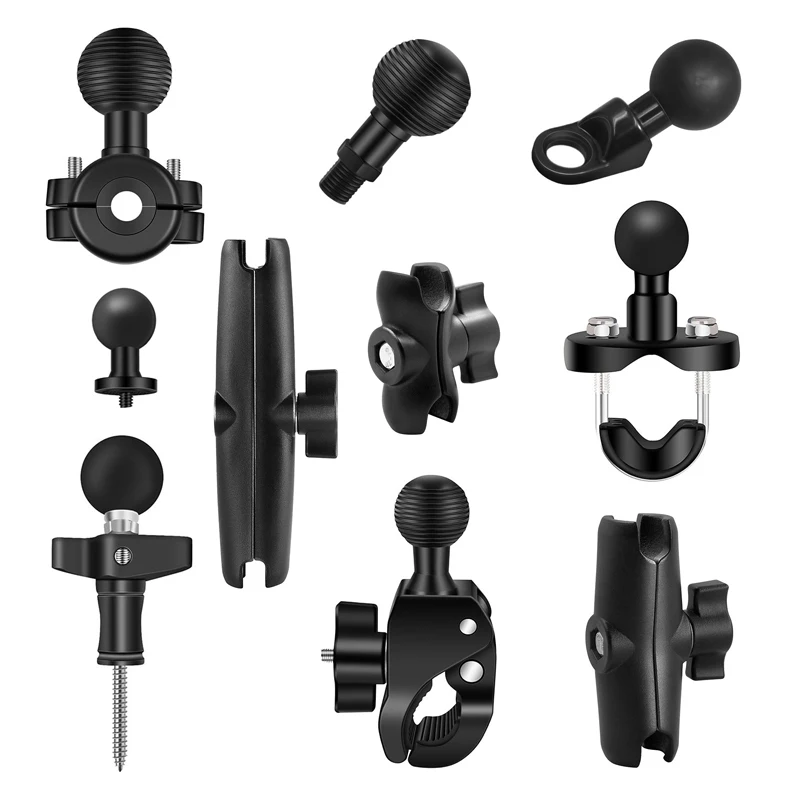 Motocicleta Ball Head Adapter Holder, braço de extensão, guidão, embreagem do freio, Control Base, Combo U Bolt Mount, câmera GoPro, 1\