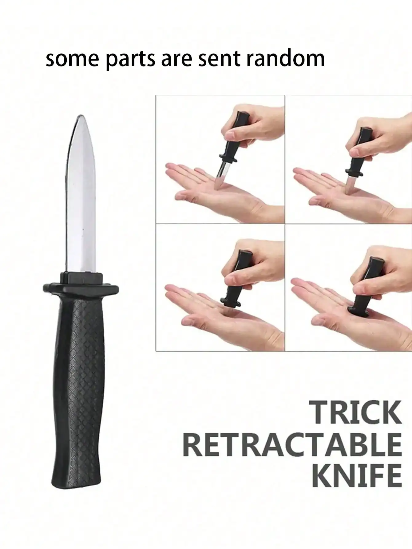 1pc  Spring knife telescopic simulation plastic knife prank performance dagger spoof fake knife props