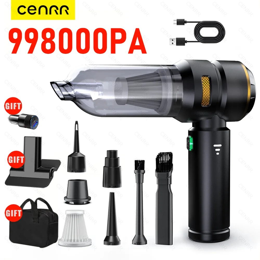 CENRR Car Vacuum Cleaner 998000PA Handheld Wireless Powerful Portable Vacuum Cleaner Home Appliance Cleaning Machine Car Cleaner