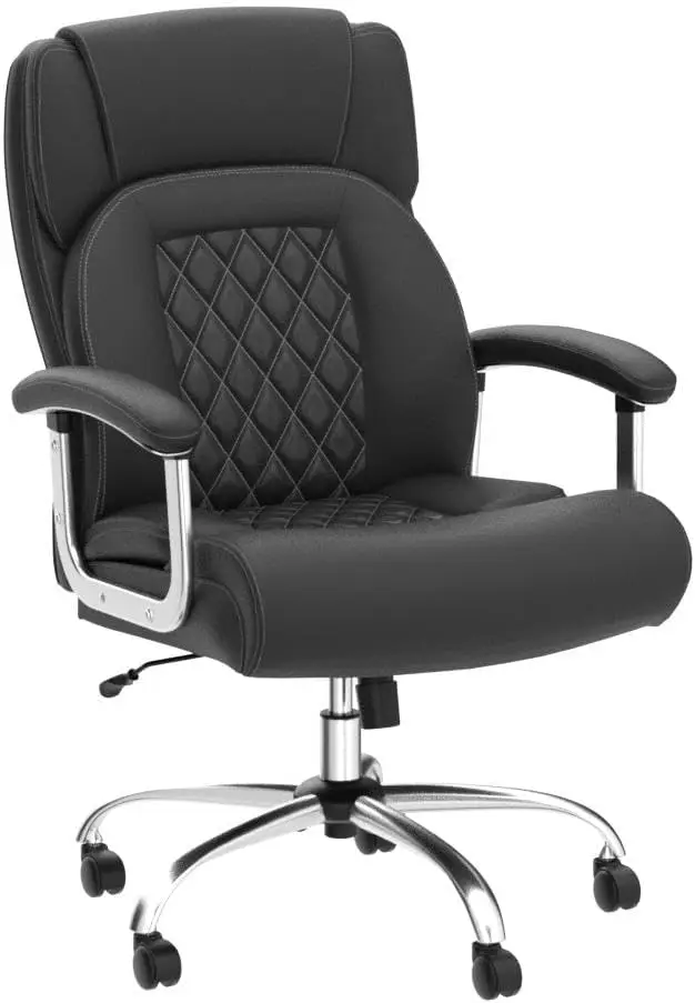 POWERSTONE-silla de oficina grande y alta, asiento de escritorio ejecutivo con respaldo alto, ajustable, de cuero PU, para ordenador, hogar y oficina, 500 libras