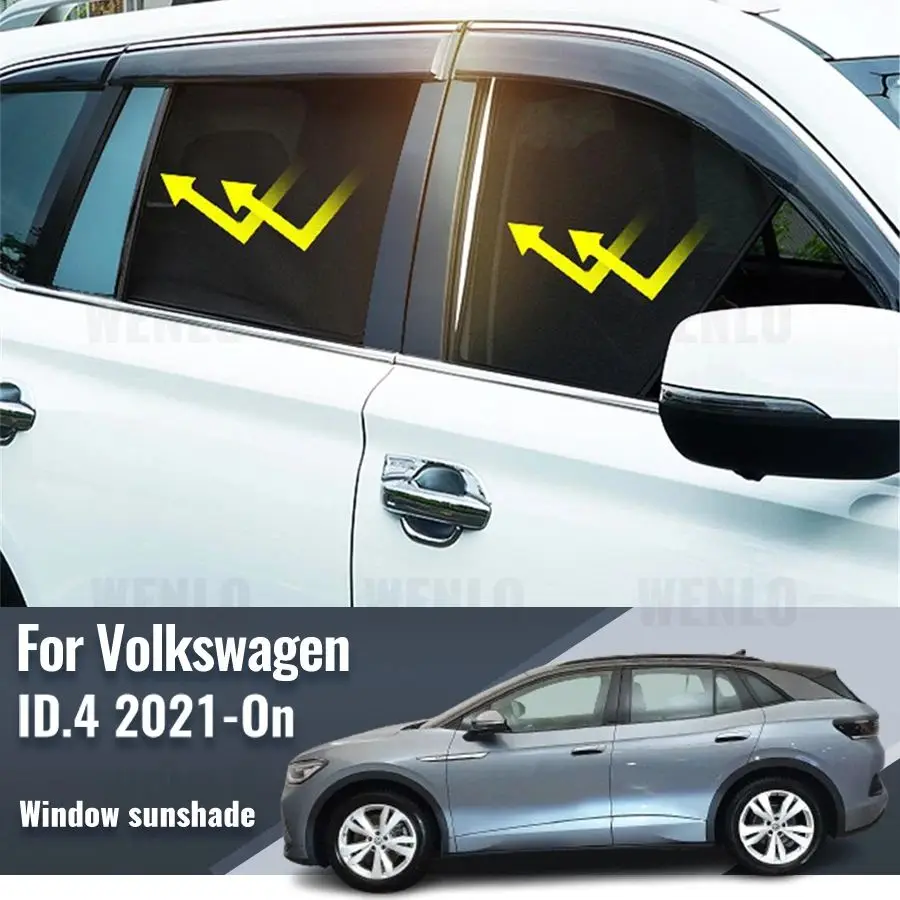 

Для Volkswagen VW ID.4 ID4 Pro 2021 2022 2023 2024 Магнитный автомобильный солнцезащитный козырек, занавеска на лобовое стекло, солнцезащитный козырек на заднее боковое окно