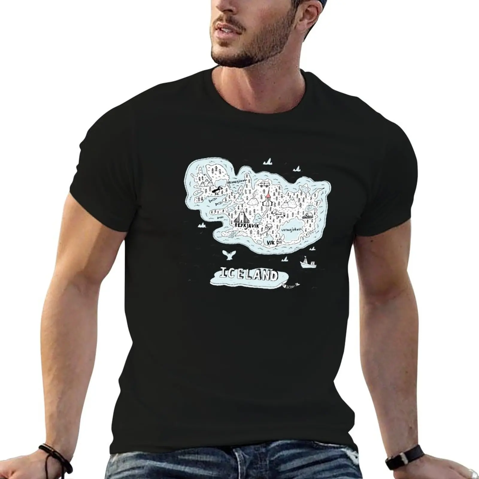 Landmarks of Iceland T-Shirt man t shirts cotton t shirts for man cotton t shirt man plain T-shirt