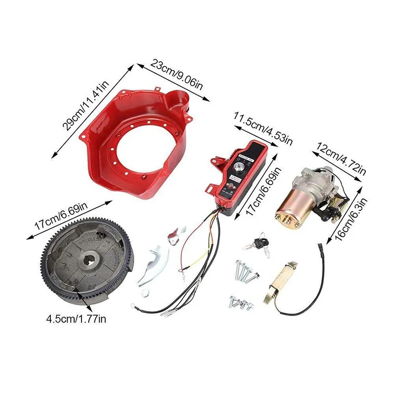 Electric Starter Motor Kit 168F For Honda GX200 6.5HP GX160 5.5HP For LiFan 170F 2KW Solenoid Flywheel Switch Box Charging Coil