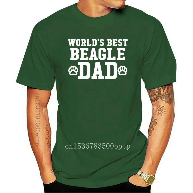 

Tee Shirt Hipster Harajuku Brand Clothing T-shirt World's Best Beagle Dad Dog Lover Pawprint T Shirt