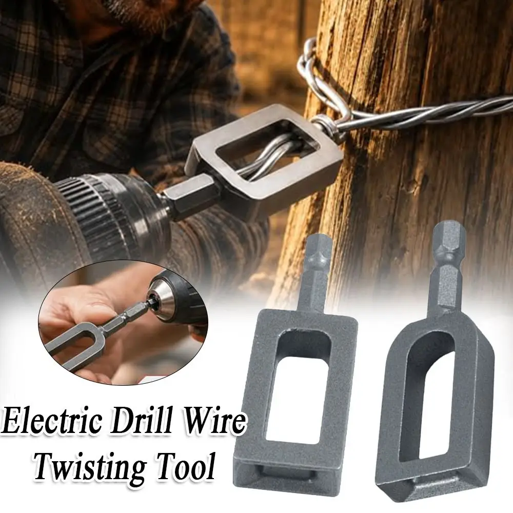 Heavy Duty Wire Twisting Tool 1/4" Hex Shank Alloy Steel Drill Wire Twister Rebar Tie Wire Tool