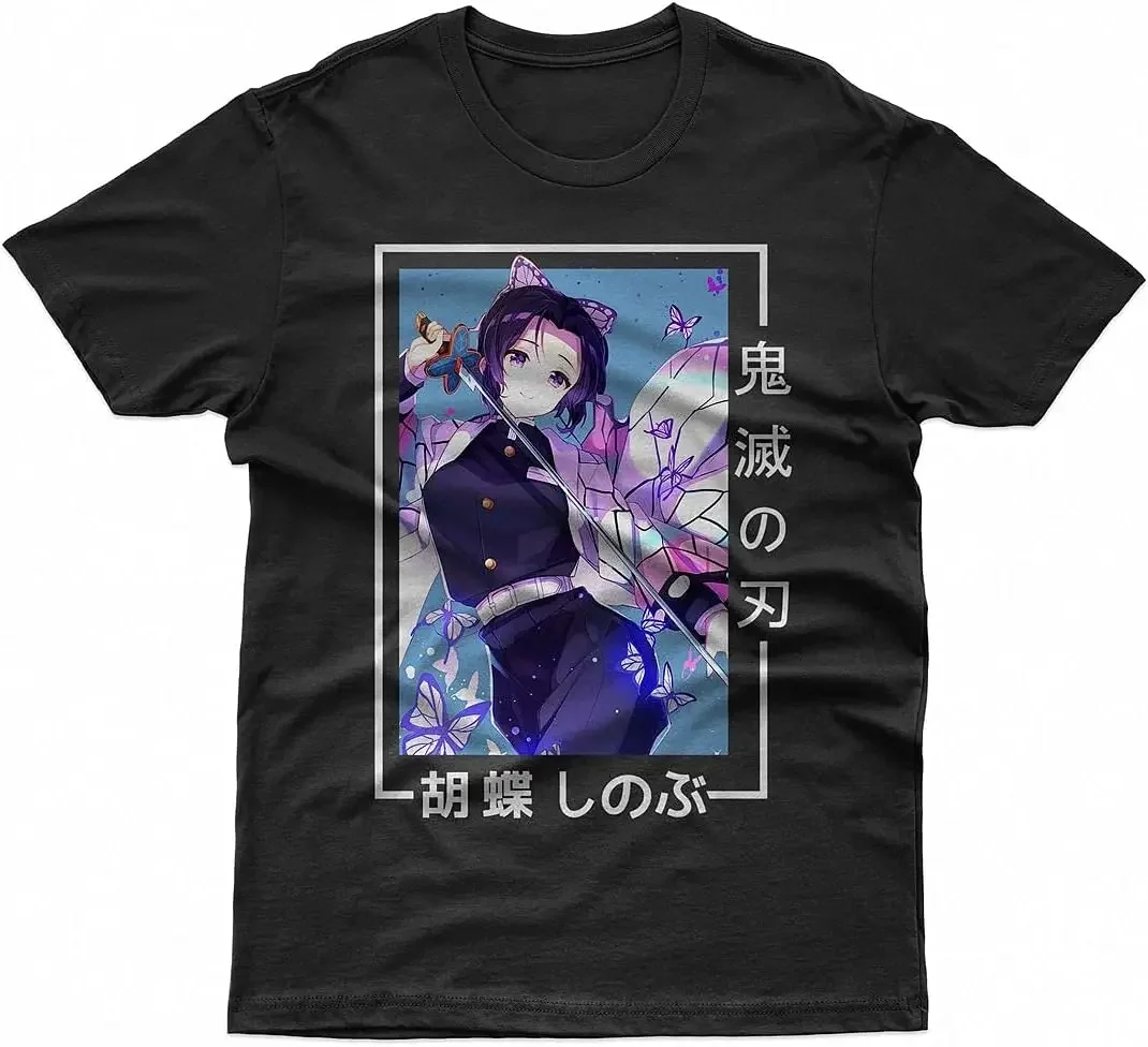 Shinobu Kocho Shirt, Demon Slayer Kimetsu no Yaiba Shirt, Hashira Short Sleeve T-Shirt, Anime Tee, Manga Shirts for Mens -