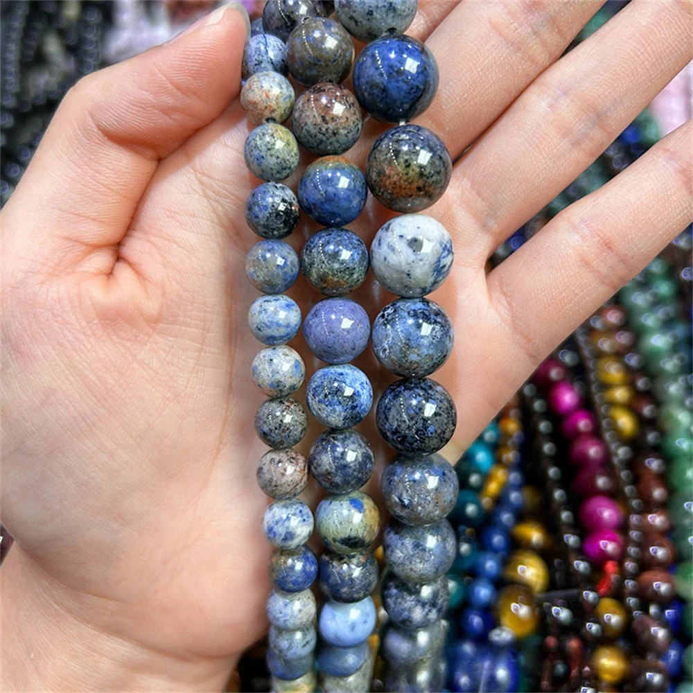 

Natural Stone Blue Sunset Stones Round Beads 6 8 10mm for Jewelry Making DIY Necklace Bracelet Women's Earrings Accessories