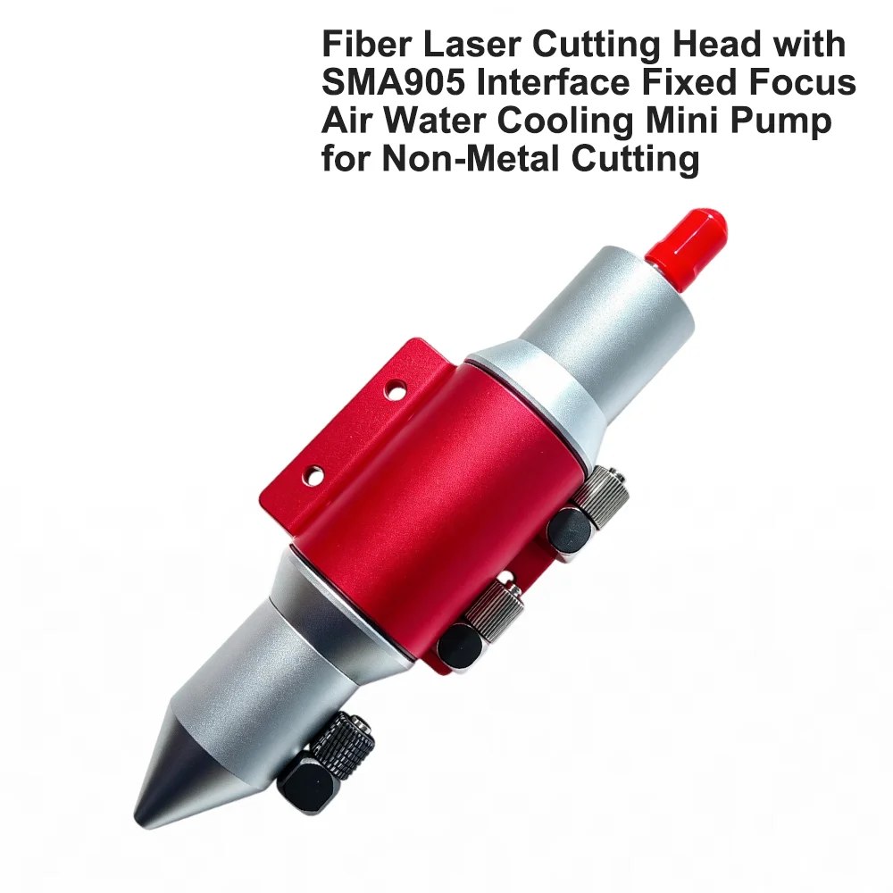 Fixed Focus Fiber Laser Cutting Head SMA905 Interface Air Water Cooling Mini Pump for Non-Metal Laser Cutting