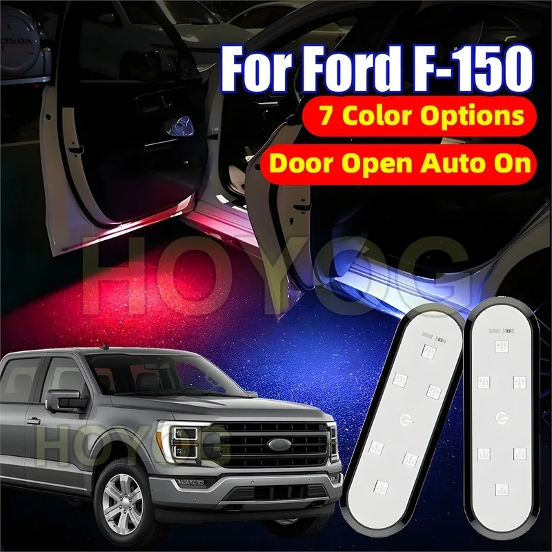 Fit for Ford F-150 2021-2026 Wireless 6-LED Car Door Warning Light with an Infrared Sensor and No-Drill Installation