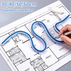 Righello per cucire curva flessibile 30/40/50/60cm strumento di disegno flessibile pieghevole per disegno scala metrica regola ingegneria Design per cucire