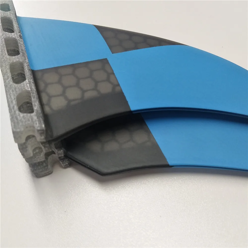 Surfboard Fin Quilhas UPSURF FUTURE Fin Blue Color Quad Fin Set Single Tabs Fin Honeycomb Fiberglass prancha de surf