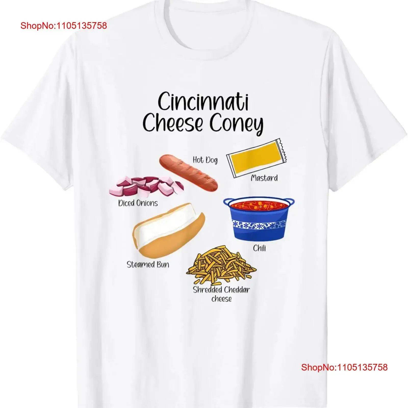 Cincinnati queso Coney Hot Dog cebolla en cubitos mostaza al vapor camiseta vintage lavada elegante transpirable estirado streetwear