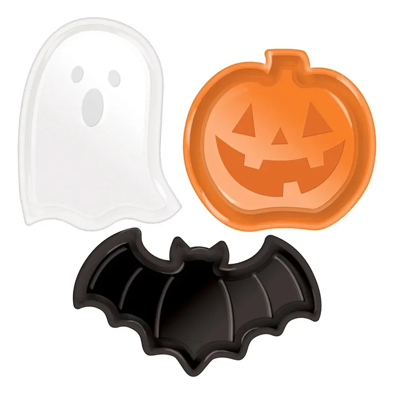 Party Candy Tray High Capacity Pumpkin Shape Halloween Party Supplies Cookie Tray Bright Colors Halloween Candy Dish