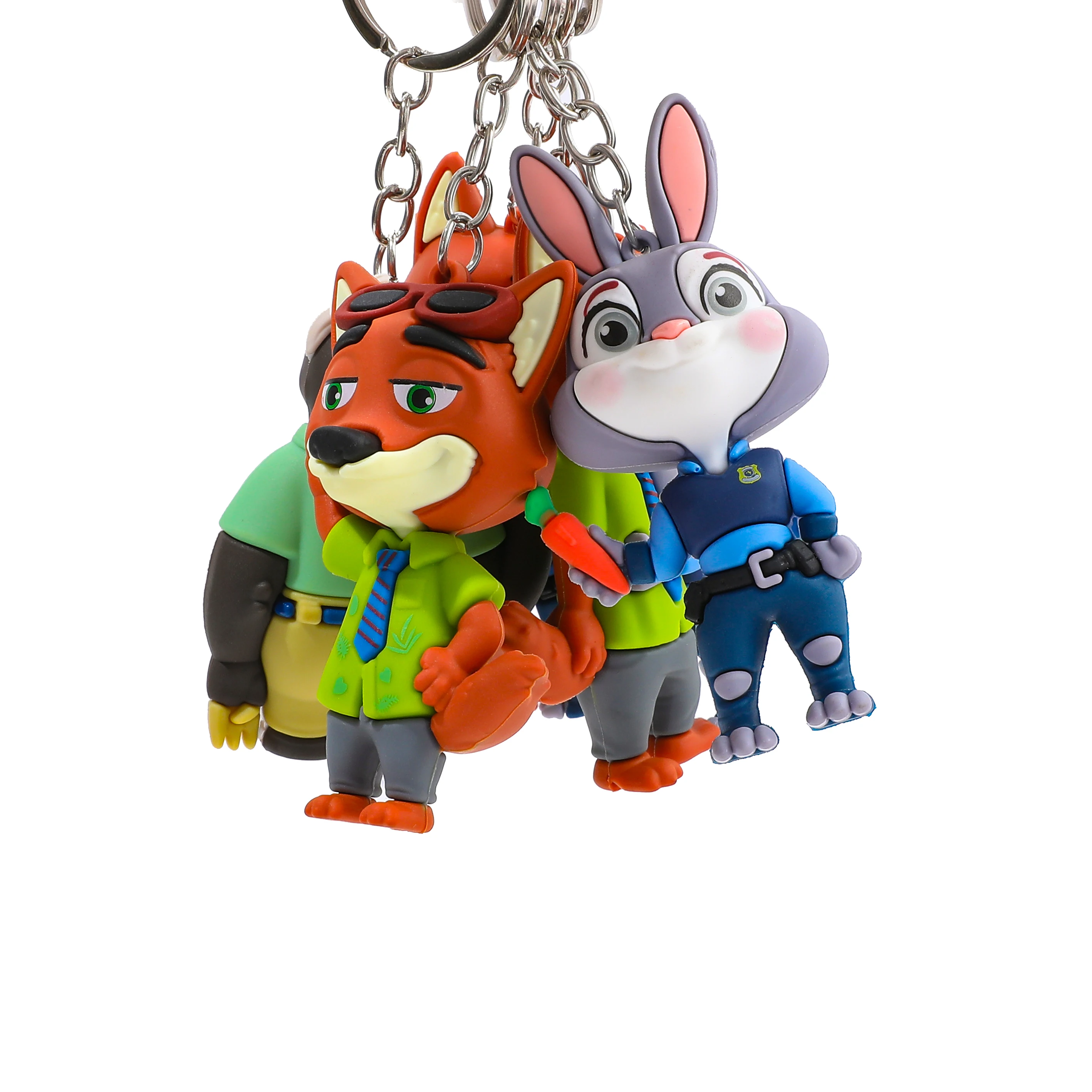 5 قطع من سلاسل المفاتيح اللطيفة المجنونة من Zootopia، حقائب يد نسائية مع سحر نجمة المفاتيح، هدايا مثالية لأعياد الميلاد أو الهالوين