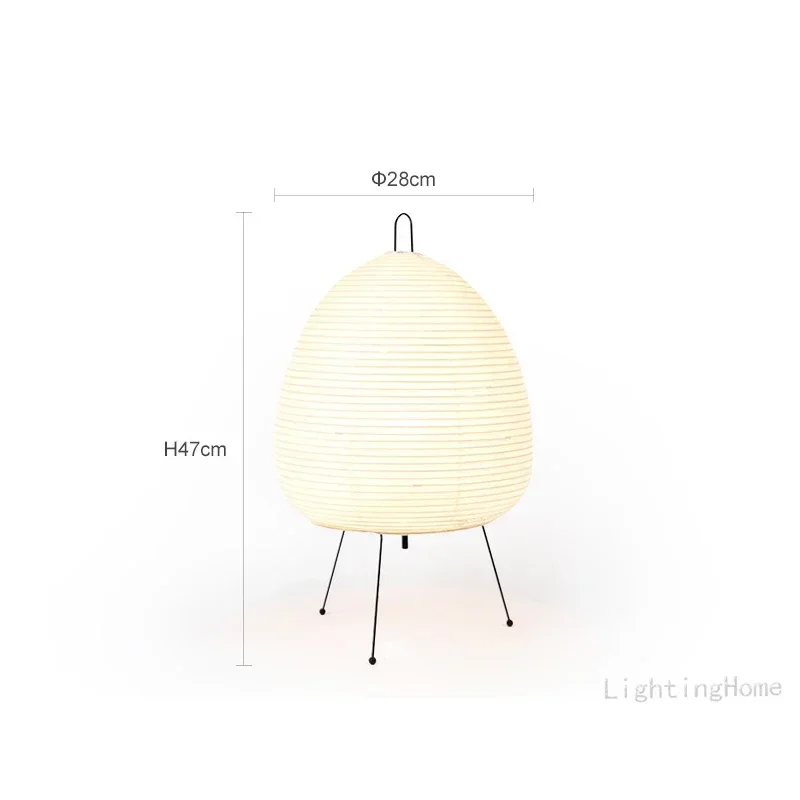 Japanese Noguchi Wabi Sabi Table Lamp Printed Xuan Paper Lamp Bedroom Study Desktop Decoration Three Legged Table Lamp