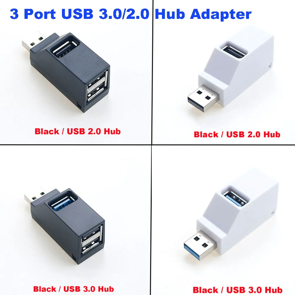 

Mini 3 Ports USB One in Three Port Extender USB 2.0/3.0 Inline High Speed Transfer Data Splitter HUB Laptop Expansion