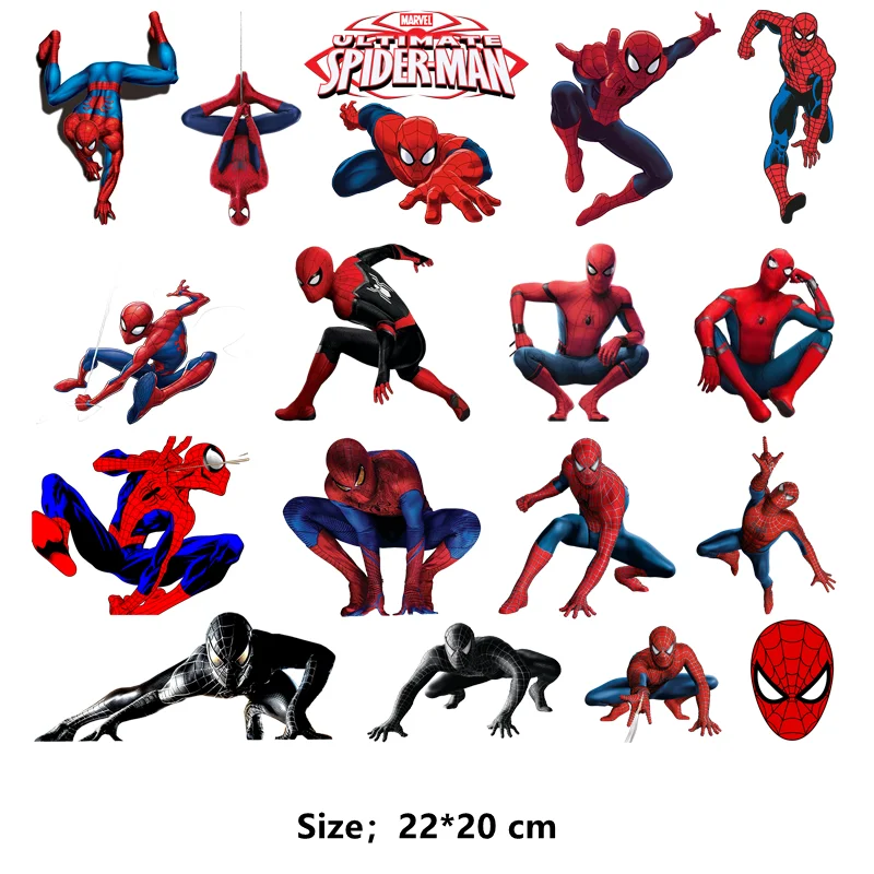 Disney adesivi termici di piccole dimensioni per bambini toppe per vestiti maglietta SpiderMan stampa regali per bambini applicazioni di stiratura