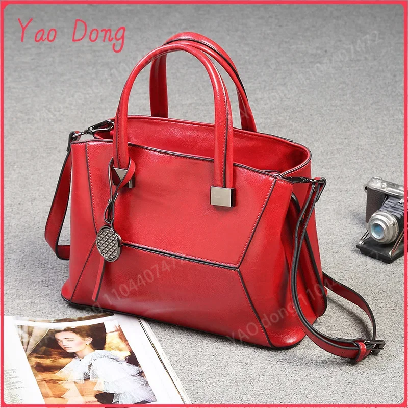 Yao dong 100% bolso de cuero genuino para mujer 2024 nuevos bolsos de hombro de piel de vaca de gran capacidad bolso cruzado de moda para mujer bolso femenino