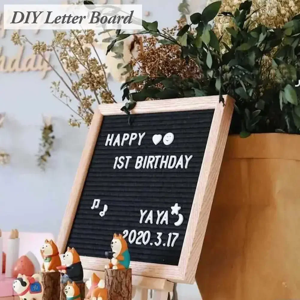 DIY High Quality Wooden Felt Letters Board Cork Oak Message Board Photo Frame Ornaments Children Room Playboard Wall Decor