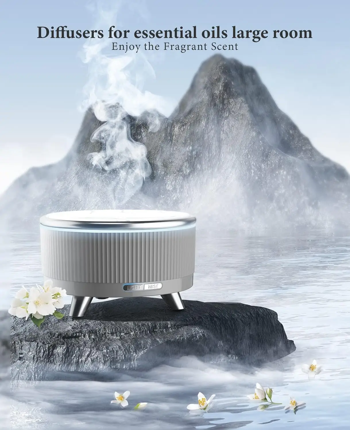 2026 New Upgrade Diffusers For Essential Oils Large Room, 500ml Aromatherapy Diffuser，7 Colors Changed