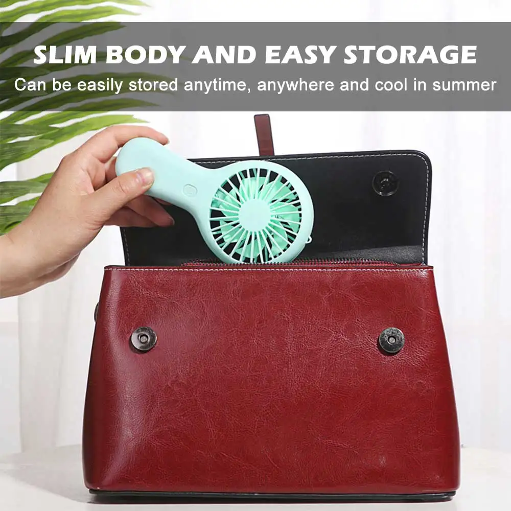 พัดลมไฟฟ้ามือถือแบบพกพาขนาดเล็กพัดลมทำความเย็นน้ำหนักเบาพัดลมห้อยมือถือพัดลมขนาดเล็กสำหรับนักเรียน