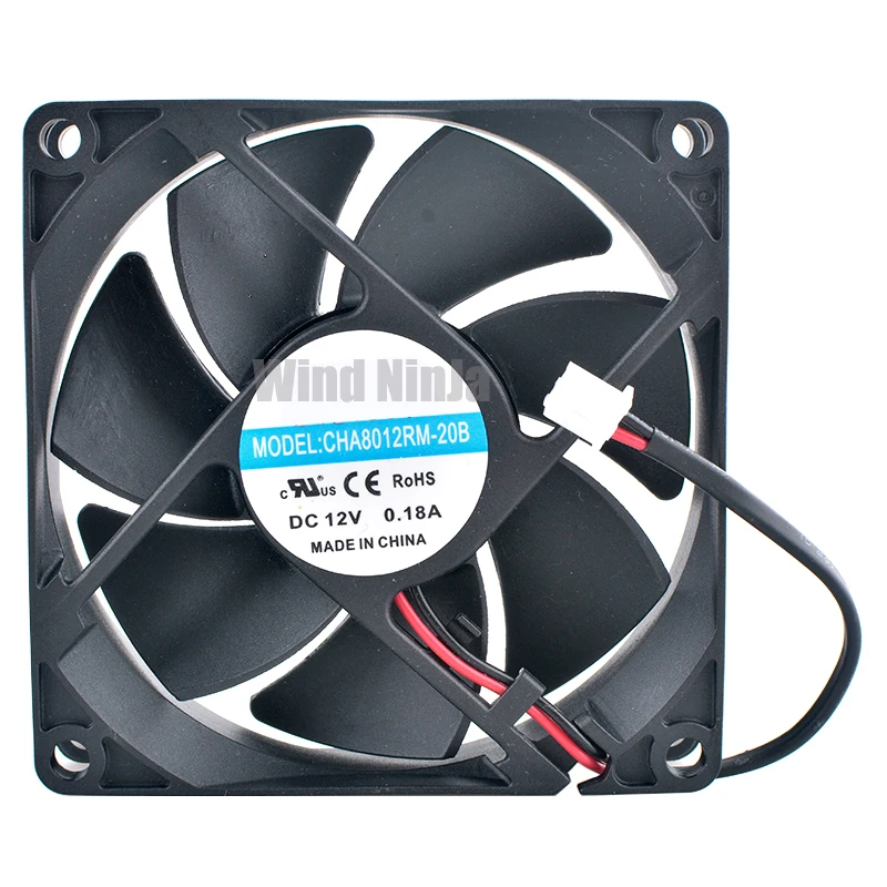 CHA8012RM-20B 8cm 80mm fan 80x80x20mm 8020 DC12V 0.18A 2pin 2150rpm Cooling fan for inverter power supply