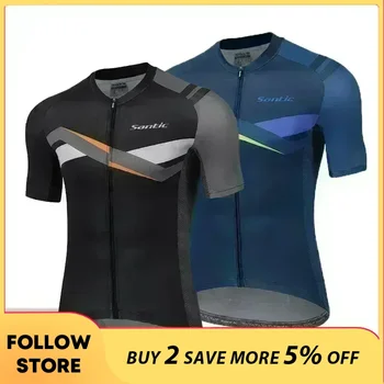 Santic Men Bicycle Bike Cycling Jerseys Jackets Cycling Top Short Sleeve Breatha