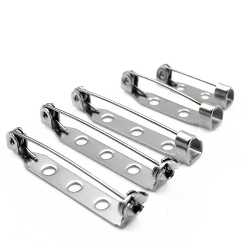 BoYuTe (100 Pieces/Lot) 17-19-25-32-38mm Stainless Steel Safety Pins Metal Brooch Base for DIY Jewelry Making Findings